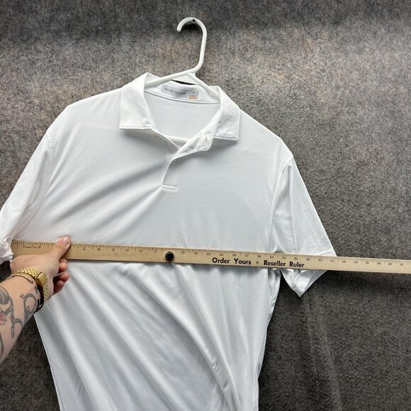 Peter Millar Polo Shirt Mens Small White Featherweight UPF 50+ Golf Performance - Picture 4 of 10